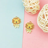 10pcs Cartoon Lions Enamel Charms Pendants DIY Jewelry Accessory Animals Charms