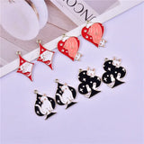 10pcs Cute Poker Cat Enamel Charms for DIY Jewelry Making