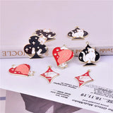10pcs Cute Poker Cat Enamel Charms for DIY Jewelry Making