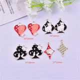 10pcs Cute Poker Cat Enamel Charms for DIY Jewelry Making