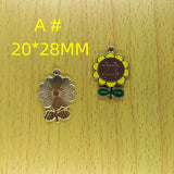 10pcs Enamel Flower Charms for DIY Jewelry Making