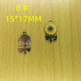 10pcs Enamel Flower Charms for DIY Jewelry Making