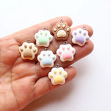 10pcs Pink Cat Claw Charms Animal Paw Pendants DIY Jewelry Making