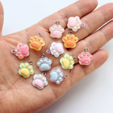 10pcs Pink Cat Claw Charms Animal Paw Pendants DIY Jewelry Making