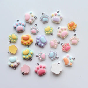 10pcs Pink Cat Claw Charms Animal Paw Pendants DIY Jewelry Making