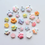 10pcs Pink Cat Claw Charms Animal Paw Pendants DIY Jewelry Making