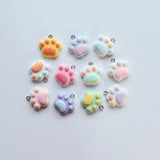 10pcs Pink Cat Claw Charms Animal Paw Pendants DIY Jewelry Making