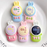 10pcs Cartoon Rabbit Walkie Talkie Resin Charms for DIY Crafts