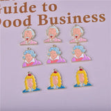 10pcs Scientist Enamel Charms for DIY Jewelry Making
