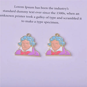 10pcs Scientist Enamel Charms for DIY Jewelry Making