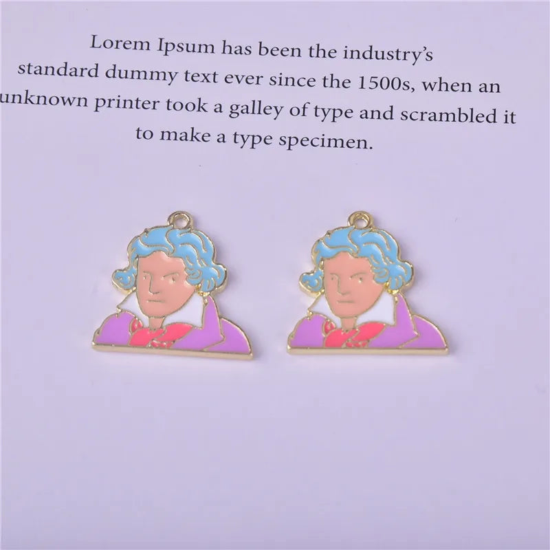 10pcs Scientist Enamel Charms for DIY Jewelry Making