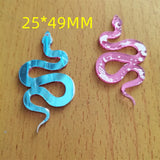 10pcs Cartoon Snake Charms Acrylic Animal Snack Moon Star for Jewelry Making