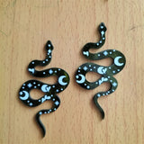10pcs Cartoon Snake Charms Acrylic Animal Snack Moon Star for Jewelry Making