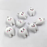 10pcs Cartoon Expression Tooth Resin Charms For Earring Lovely Pendant Accessory