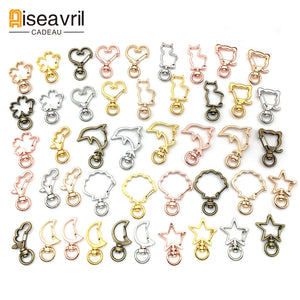 10pcs Cat Heart Snap Hook Trigger Clips for Keychain