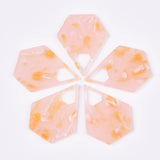 10pcs Geometric Pentagon Resin Charms for Earrings Red Pink