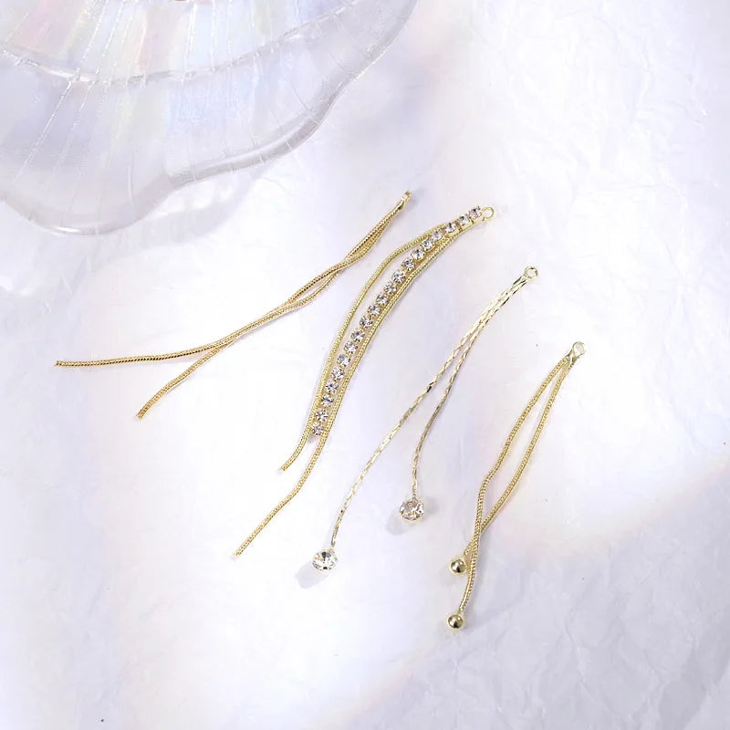 10pcs Crystal Chain Pendants for DIY Earrings Base Connectors Jewelry Findings