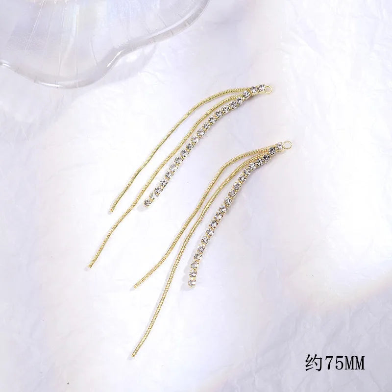 10pcs Crystal Chain Pendants for DIY Earrings Base Connectors Jewelry Findings