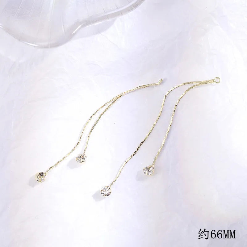 10pcs Crystal Chain Pendants for DIY Earrings Base Connectors Jewelry Findings