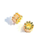 10pcs Champagne Zirconia Wheel Spacer Beads for Jewelry