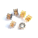 10pcs Champagne Zirconia Wheel Spacer Beads for Jewelry