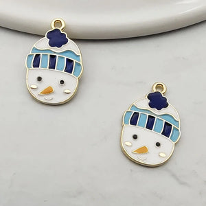 10pcs Christmas Snowman Pendants for DIY Making PJ04
