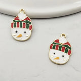 10pcs Christmas Snowman Pendants for DIY Making PJ04