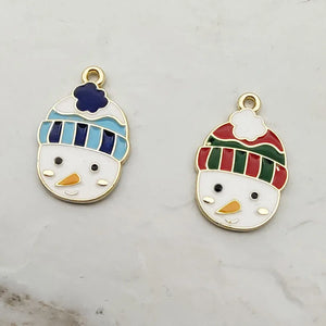 10pcs Christmas Snowman Pendants for DIY Making PJ04