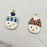 10pcs Christmas Snowman Pendants for DIY Making PJ04