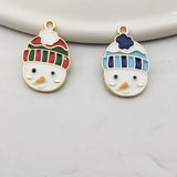 10pcs Christmas Snowman Pendants for DIY Making PJ04
