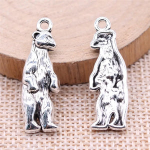 10pcs Bear Charms Antique Silver Plated Pendant DIY Jewelry Findings