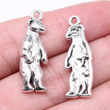 10pcs Bear Charms Antique Silver Plated Pendant DIY Jewelry Findings