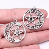 10pcs Star Crescent Moon Charms DIY Jewelry Findings Antique Silver Pendant