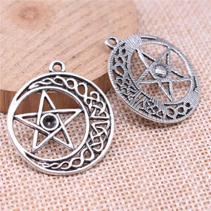 10pcs Star Crescent Moon Charms DIY Jewelry Findings Antique Silver Pendant