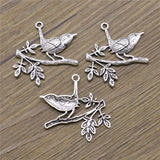 10pcs Charms Bird Standing Branch Antique Pendant Tibetan Silver DIY Jewelry