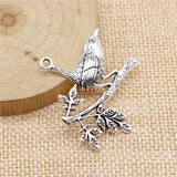 10pcs Charms Bird Standing Branch Antique Pendant Tibetan Silver DIY Jewelry