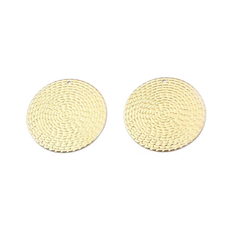 10pcs Bohemia Round Pendant Brass Earring Women Jewelry Making Parts