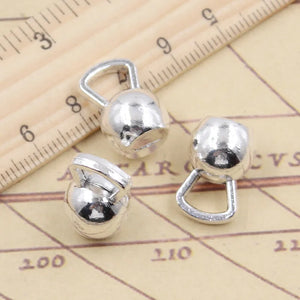 10pcs Fitness Dumbbells Tibetan Silver Pendants DIY Craft