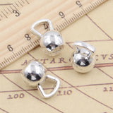 10pcs Fitness Dumbbells Tibetan Silver Pendants DIY Craft