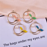 10pcs Mermaid Pendants DIY Crafts Findings Inlaid Pearl Jewelry