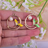 10pcs Mermaid Pendants DIY Crafts Findings Inlaid Pearl Jewelry