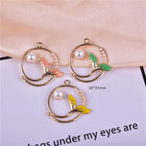 10pcs Mermaid Pendants DIY Crafts Findings Inlaid Pearl Jewelry