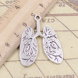 10pcs Lung Respiratory System Charms Antique Jewelry Making DIY Craft