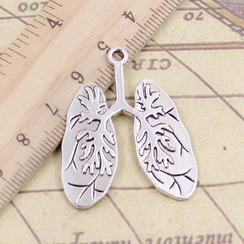 10pcs Lung Respiratory System Charms Antique Jewelry Making DIY Craft