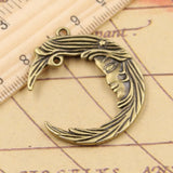 10pcs Man In The Moon Face Charms 38x32mm Tibetan Bronze Silver Pendants