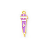 10pcs Microphone Enamel Tone Pendants Jewelry Making DIY Crafts