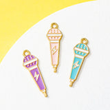 10pcs Microphone Enamel Tone Pendants Jewelry Making DIY Crafts