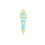 10pcs Microphone Enamel Tone Pendants Jewelry Making DIY Crafts