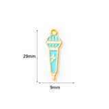 10pcs Microphone Enamel Tone Pendants Jewelry Making DIY Crafts