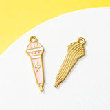 10pcs Microphone Enamel Tone Pendants Jewelry Making DIY Crafts